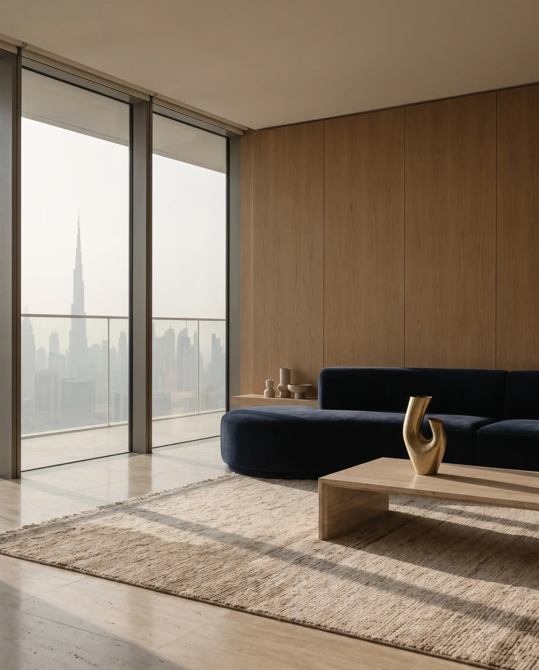 A considered interior in soft directional light